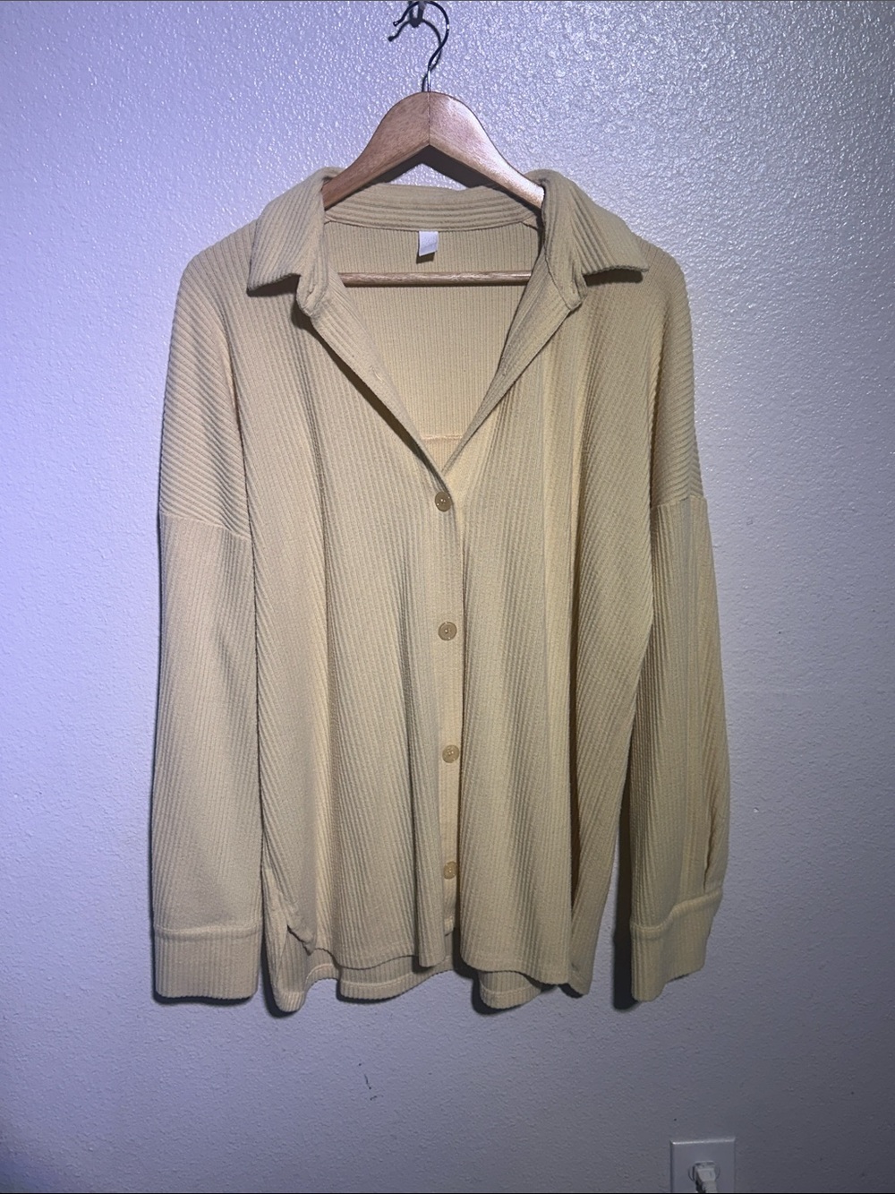 Relaxed Waffle Button-Down Shirt
